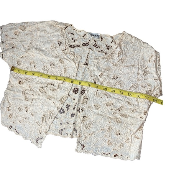 Vintage Lace Embroidery Bolero Jacket Soft Rayon Sz Small Made in Indonesia - Picture 8 of 10